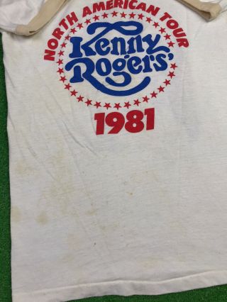 Vintage Kenny Rogers T Shirt 1980 Tour 80s RARE Country Music Medium 50/50 Soft 3