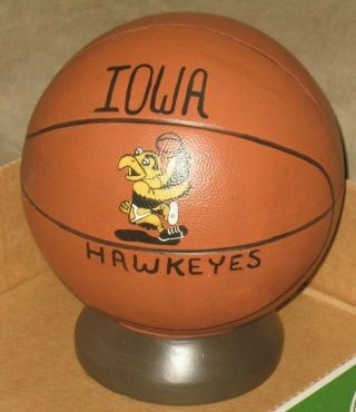 Rare Vintage 1986 University Of Iowa Herky The Hawk Basketball Ceramic Bank