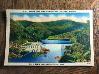 Hydro - Electric Plant On The Watauga River Elizabethton Tennessee Tn Postcard