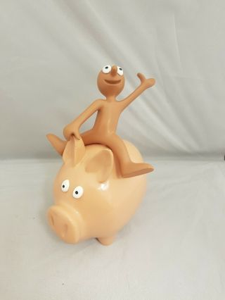 Tony Hart Morph Figure On Pig Piggybank Money Box Aardman Animation Rare