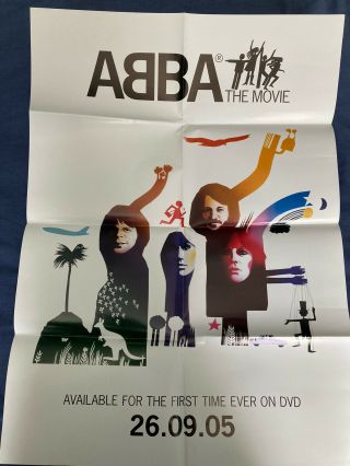 Abba Rare Abba The Movie Dvd Release Fold Out Promo Poster