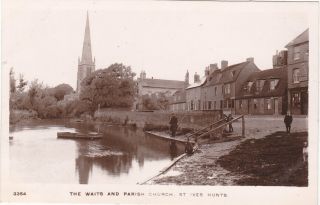 The Waits,  Parish Church,  St Ives (huntingdonshire) Rp Postcard (ref 2191/20/g10