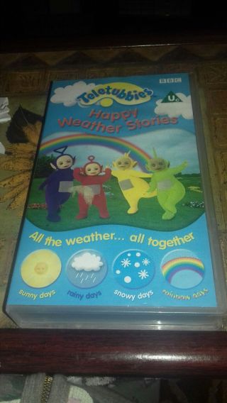 Teletubbies Happy Weather Stories Rare Vhs Video Uk Postage