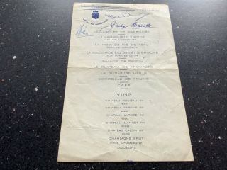 Rare Signed France V England Rugby League Tour Menu By Both Teams Players 1949