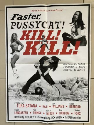 Faster Pussycat Kill Kill Video Shop Poster 68 Cm X 49 Cm Rare