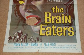 ROGER CORMAN ' S THE BRAIN EATERS (1958) - VERY RARE ORIG.  US 1 - SHT POSTER 3