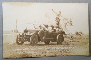 Vintage Postcard Rppc - Vergil Keel On Jumping Horse Kismet - Wichita Falls,  Tx