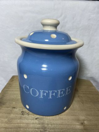 Cornishware Domino Blue Coffee Jar T G Green,  Church Gresley,  C2004 Rare