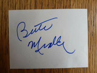 Rare Bette Midler Personally Signed Card " The Rose  Wind Beneath My Wings ".