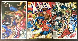 X - Men 4 & 5 With Rare 1994 Fleer Promo Print Wolverine Vs Omega Red.  1st App