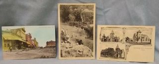 3 Orig Rppc Scenes From Comanche Texas One Shows Swimming Hole W/skinny - Dippers