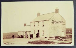 Lovely Real Photo Postcard Men & Women - Penwith House Temperance Hotel Lands End