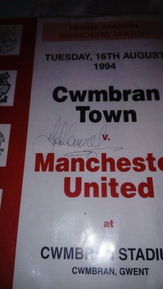 Rare John Charles Signed Cwmbran Town V Manchester United Programme