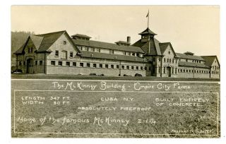 Cuba Ny - Mckinney Building At Empire City Farms - Rppc H.  F.  Wilcox Postcard