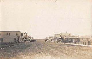 Hettinger,  Nd Main Street,  Stores,  Land Co,  Signs,  Real Photo Pc 1909