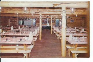 Cc - 429 Wi,  Minocqua Paul Bunyan Logging Camp Restaurant Interior Chrome Postcard
