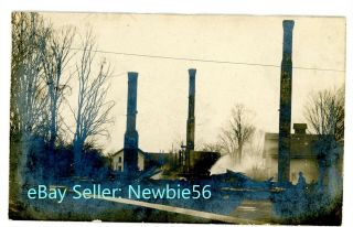 Ellicottville Ny - Ruins Of Church After Fire Disaster - Rppc Postcard