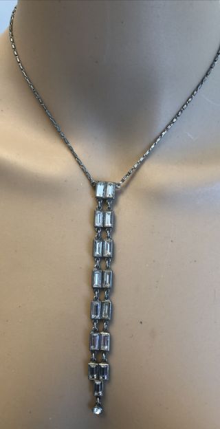 Vtg Rare Ben Amun Art Deco Style Crystal Detail Necklace