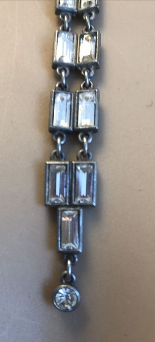 Vtg RARE BEN AMUN Art Deco Style Crystal detail Necklace 3