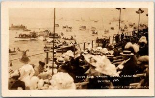 1912 Chicago Illinois Rppc Photo Postcard " Power Boat Parade - Water Carnival "
