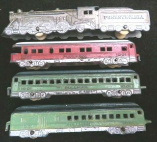 Vintage Tootsietoy Rare 5851 Pennsylvania 4 Piece Limited Train Set Mfg 1941