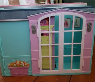 Vintage Barbie My House Fold up Playset Mattel 2007 Blue RARE 3