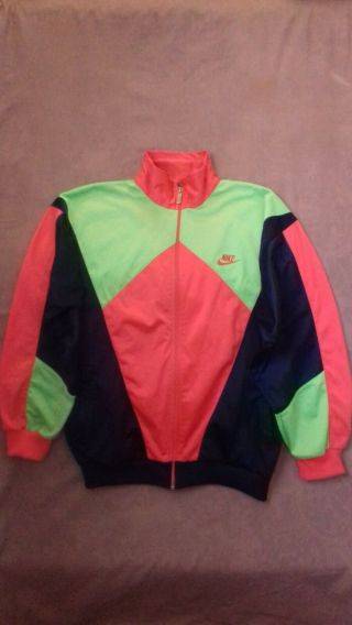 Nike Mens Colour Block Zip Up Tracksuit Top Jacket Vintage Retro,  Size M Rare