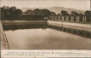 1908 El Verano,  Ca Swimming Tank At Boyes Hot Springs Sonoma County California