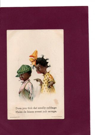 C H Twelvetrees Postcard Black Humour Boy Smoking Told Off By A Girl Posted 1917