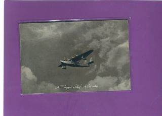 Pan American Airways Issued S42 Flying Boat " Clipper Ship Of The Air " Postcard