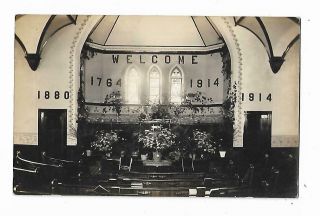1914 Real Photo Postcard Church Altar Interior Hoover Studios Carlisle Newville