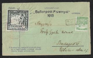 BALLOON POST HUNGARY 2 AIR MAIL COVERS VIGNETTES 1925 RARE 3