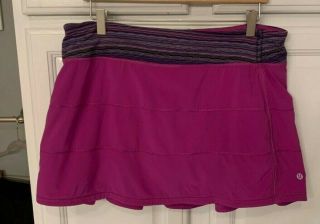 Lululemon Pace Rival Skirt Skirt Size 12r Ultra Violet Space Dye Twist.  Rare