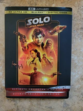 Solo:a Star Wars Story (4k Uhd/2 Blu - Ray) W/ Rare Slipcover Saga Edition