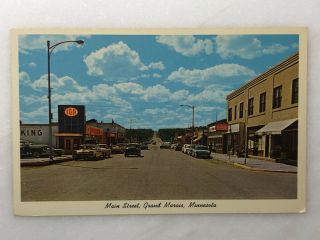 1950s Grand Marais Minnesota Main Street Coca Cola Iga Autos Vintage Postcard