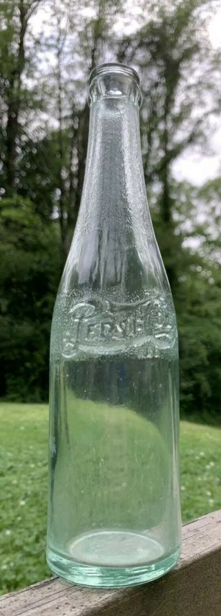 Rare Double Dot,  Straight Side Pepsi Cola Bottle,  Embossed 1940’s
