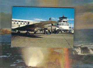 Northwest Airlines Electra.  At Great Falls Mt Airport Postcard