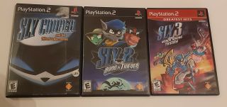 Rare Ps2 Sly Cooper And The Thievius Raccoonus & Sly 2 Band Of Thieves & Sly 3