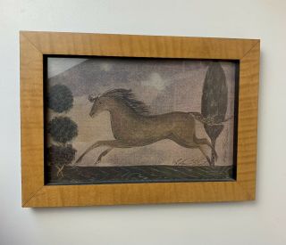 Kolene Spicher Very Rare Primitive Horse Painting Signed And Numbered 27/1000