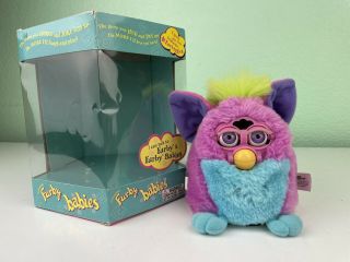 Rare Color Furby Babies 1999 Tiger Electronics Pink/blue/lime Green