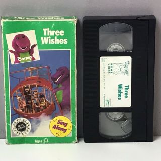 Barney Dinosaur Three Wishes Sing Along VHS Video Tape RARE Lyons 1988 2