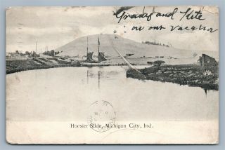 Michigan City Ind Hoosier Slide 1906 Undivided Antique Postcard