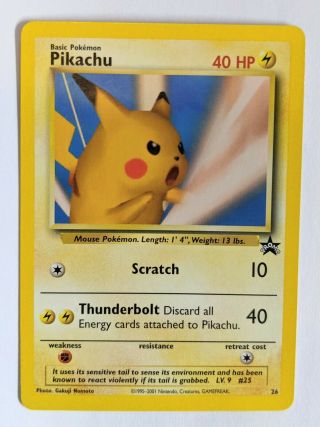 “snap” Pikachu (wizards Black Star Promo 26) Rare Near Pokemon Tcg