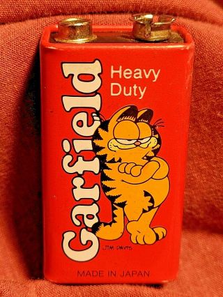 Old Rare Vintage Garfield The Cat 1978 French & English 9 Volt Battery