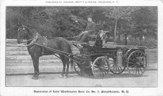 Poughkeepsie Ny Apparatus Oflady Washington Fire Hose Co.  3 Pre - 07 Postcard