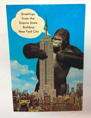Empire State Building York City King Kong Jumbo Unposted Postcard