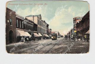 Ppc Postcard Mo Missouri Springfield Commercial St Looking East Business Street