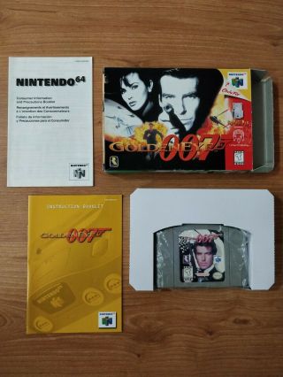 Goldeneye 007 (nintendo 64,  1997) Complete Cib Great Box W/ Box Protector