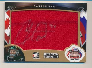 Rare Signed 2015 - 16 Itg H&p Canada/russia G - U Jersey Carter Hart Flyers Sp /45