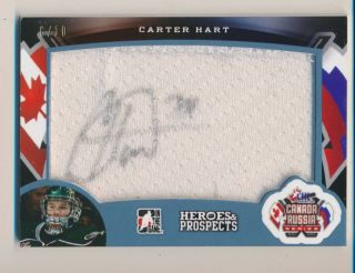 Rare Signed 2015 - 16 Itg H&p Canada/russia G - U Jersey Carter Hart Flyers Ssp /10